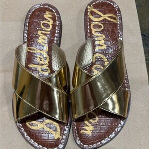 Sam Edelman Gold Slide Sandals